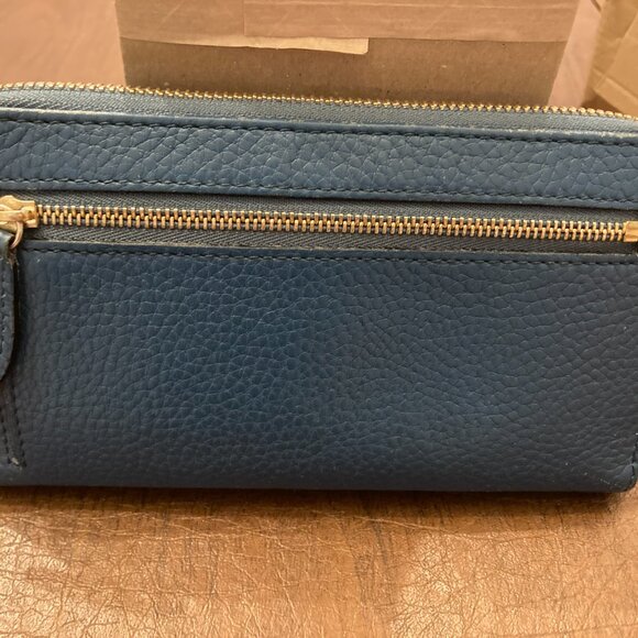 BURBERRY PEACOCK BLUE WALLET - Picture 8 of 9